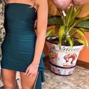 Lucy in the Sky Teal Strapless Dress